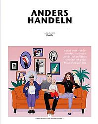 Die Titelseite zeigt ein Illustration mit einer Familie auf dem Sofa