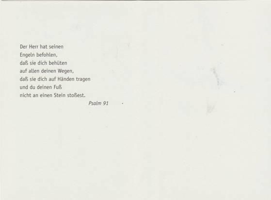Begleitkarte zum Bronzeengel von Andere Zeiten e.V. (Innentext, Psalm 91) Begleitkarte zum Bronzeengel von Andere Zeiten e.V. (Innentext, Psalm 91)
