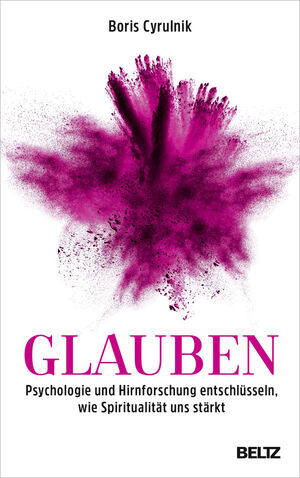 Ein lila Puder explodiert, darunter das Wort 
"Glauben" in derselben Farbe auf weißem Grund: das Cover des gleichnamigen Buches