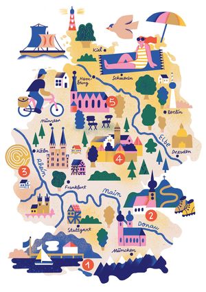 eine illustrierte Deutschlandkarte