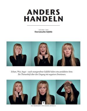 Auf dem Titel des Themenhefts sind sechs Bilder einer Frau zu sehen, deren Gesicht verschiedene Gefühlsausdrücke zeigt.