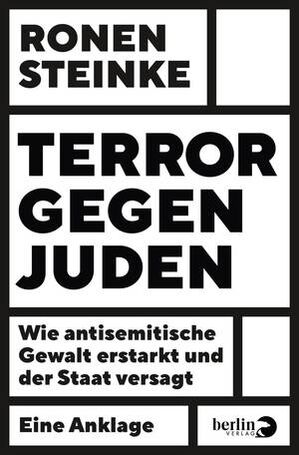 Schwarze Schrift und schwarze Linien auf weißem Grund: das Cover von Ronen Steinke, Terror gegen Juden